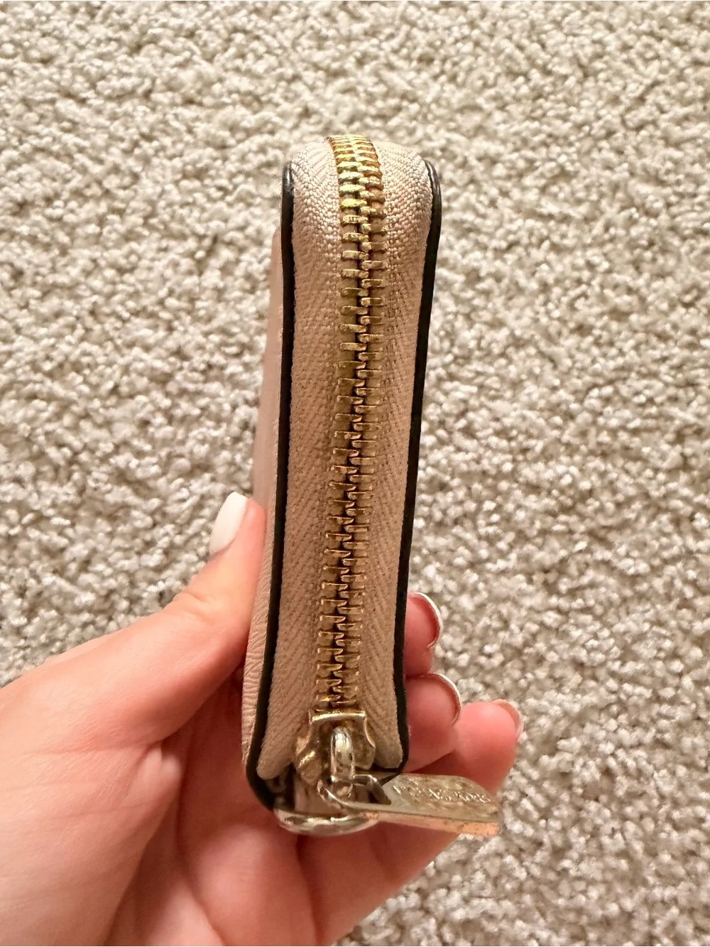 Michael Kors Pink Zip-Around Saffiano Card Wallet with Gold Logo